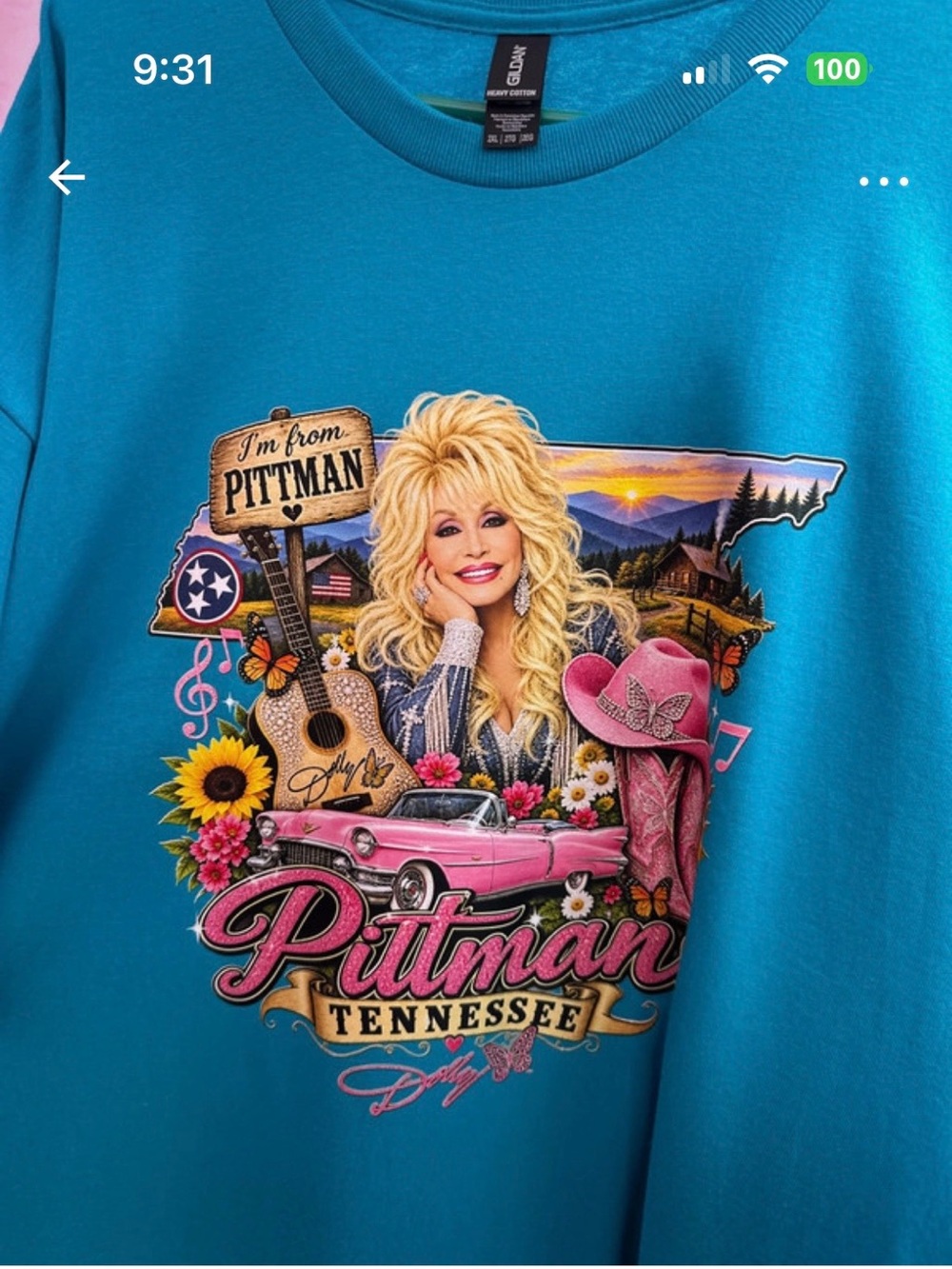 Gildan Teal Dolly Custom Tshirt